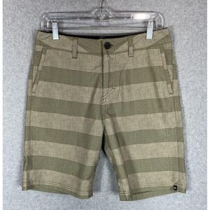 Quiksilver Shorts Mens 29 Stripe Chino Flat Front Skater Casual Summer Skateboar